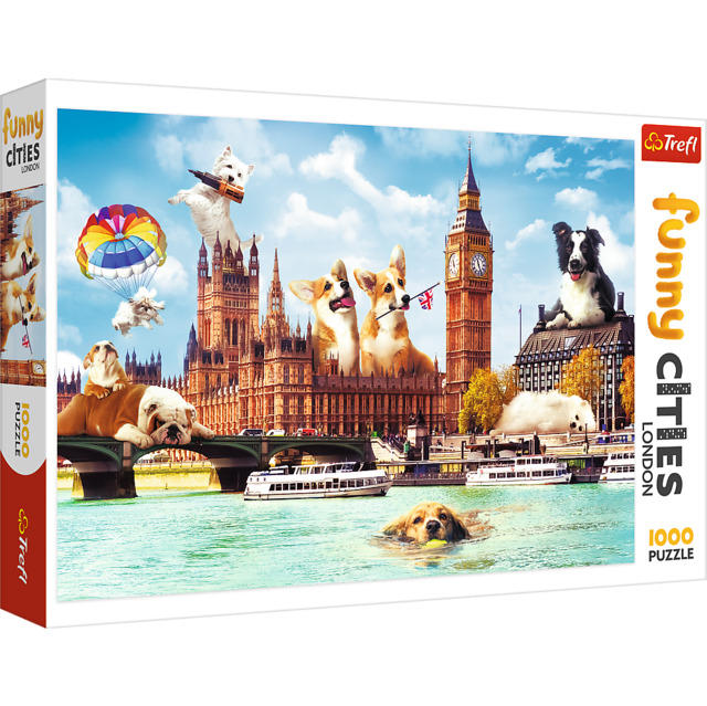 TRF10596 Puzzle da 1000 Pezzi - Funny Cities: Dogs in London - immagine 1