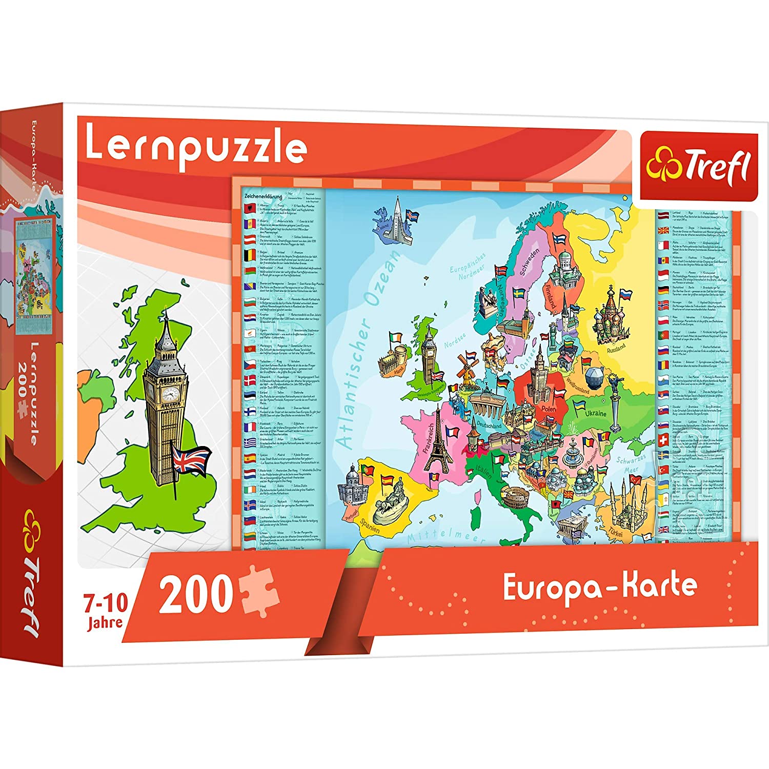TRF15514 Puzzle da 200 Pezzi - Mappa dell'Europa (Ed. Tedesca) - immagine 1