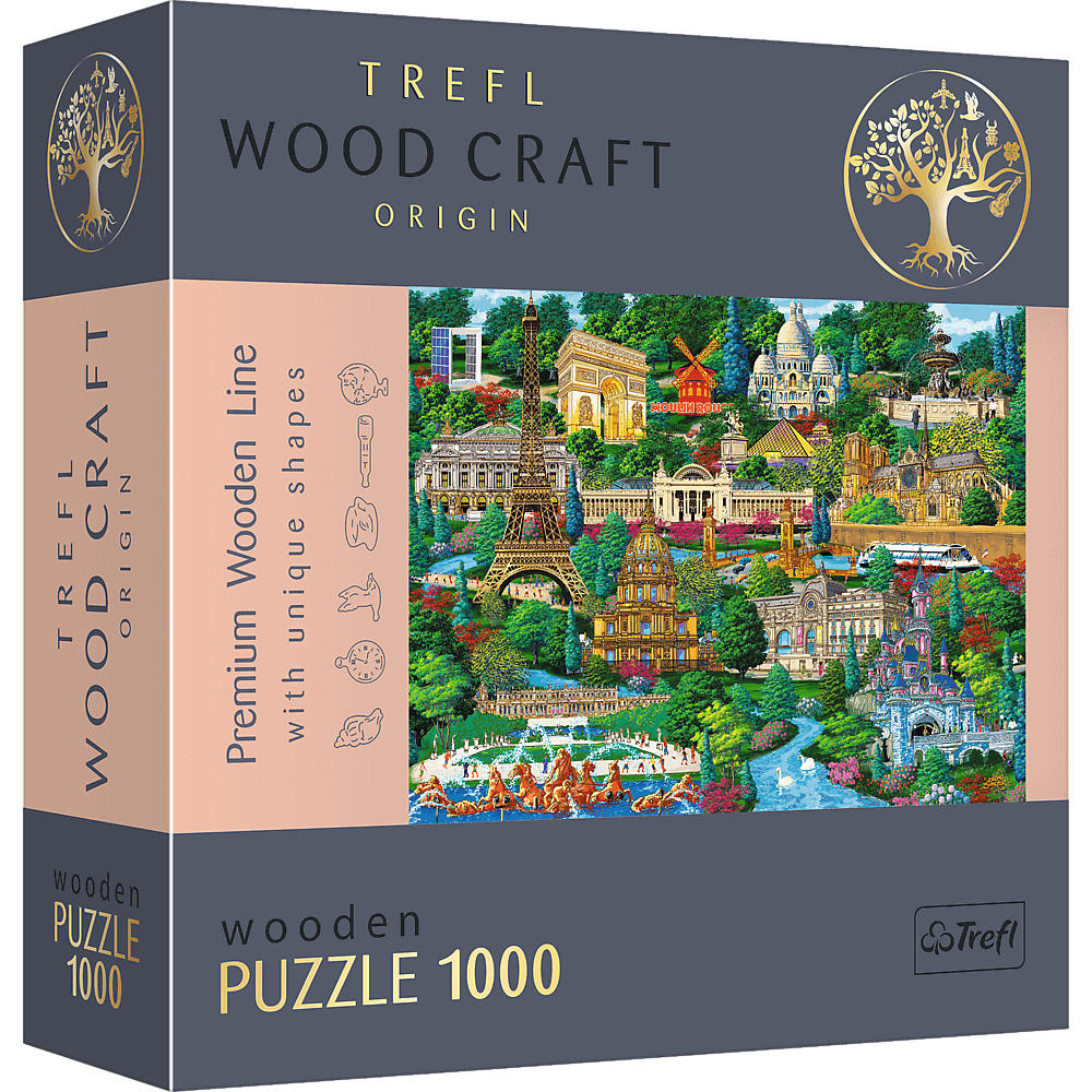 TRF20150 Puzzle da 1000 Pezzi - Woodcraft: Luoghi Famosi in Francia - immagine 1