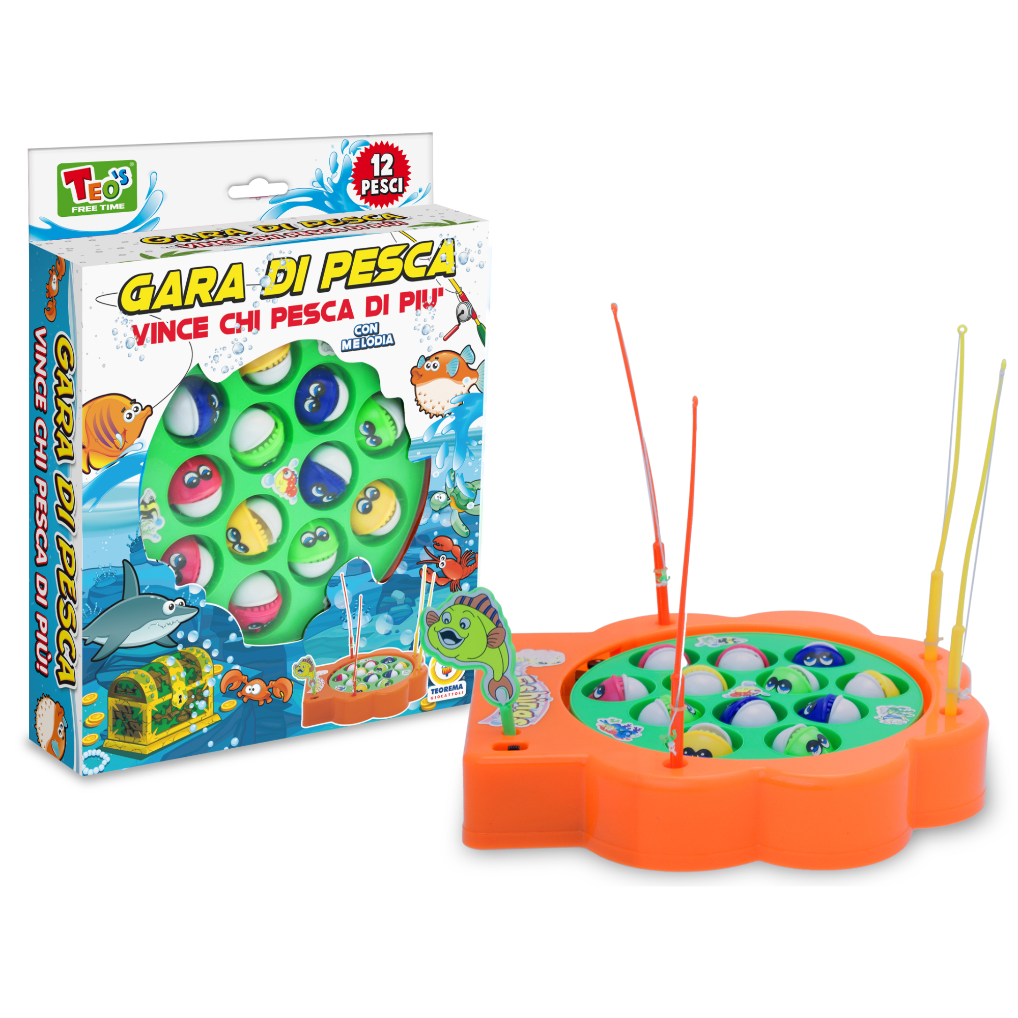 TRM63227 Teo's - Gara Di Pesca 12 Pesci 2 Colori a Batteria - immagine 1