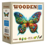 Puzzle da 150 Pezzi Sagomato in Legno - Colorful Butterfly