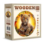 Puzzle da 250 Pezzi Circolare in Legno - Cute Little Leopard