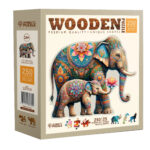 Puzzle da 250 Pezzi Sagomato in Legno - Fancy Elephants