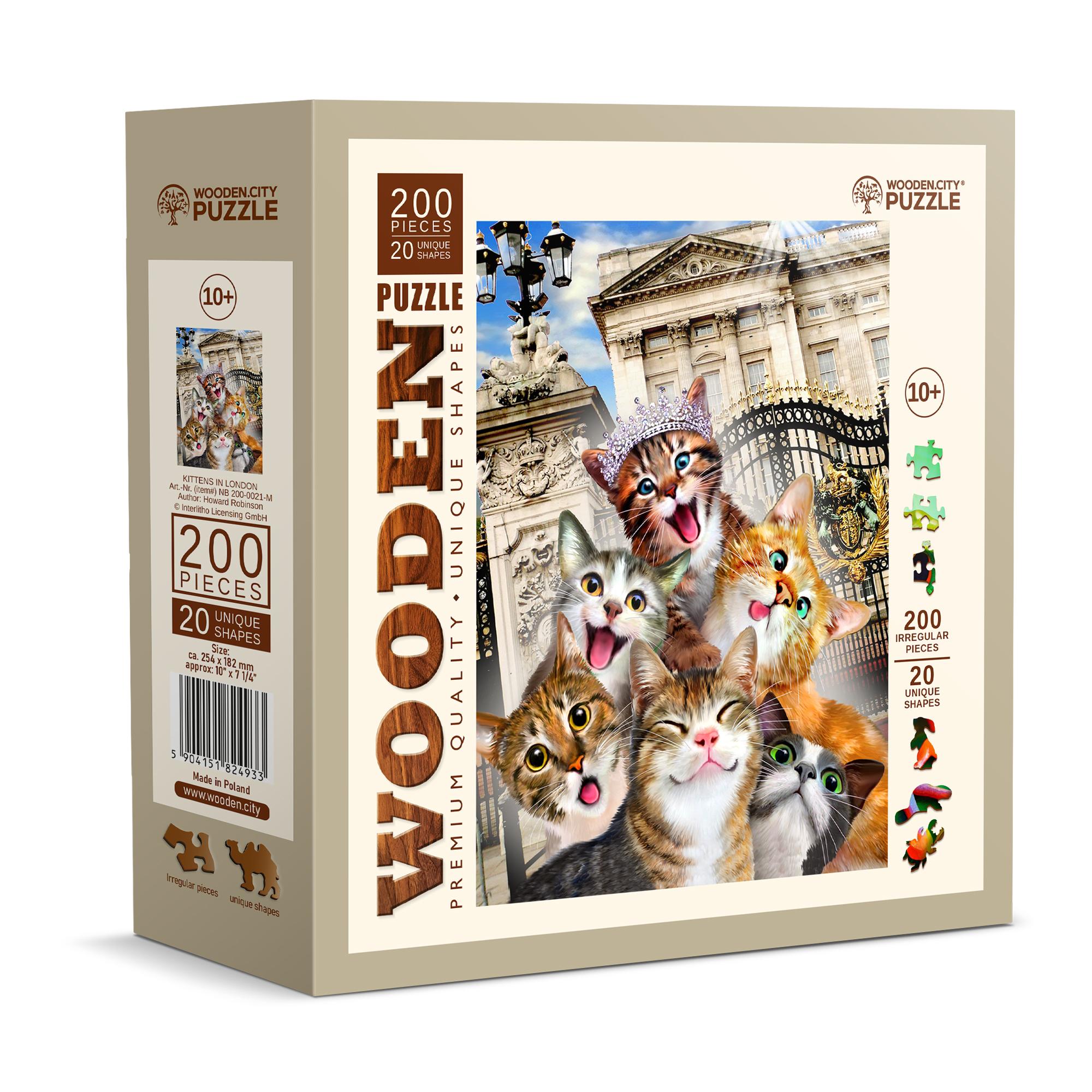 WDCNB200-0021-M Puzzle da 200 Pezzi in Legno - Kittens in London - immagine 1