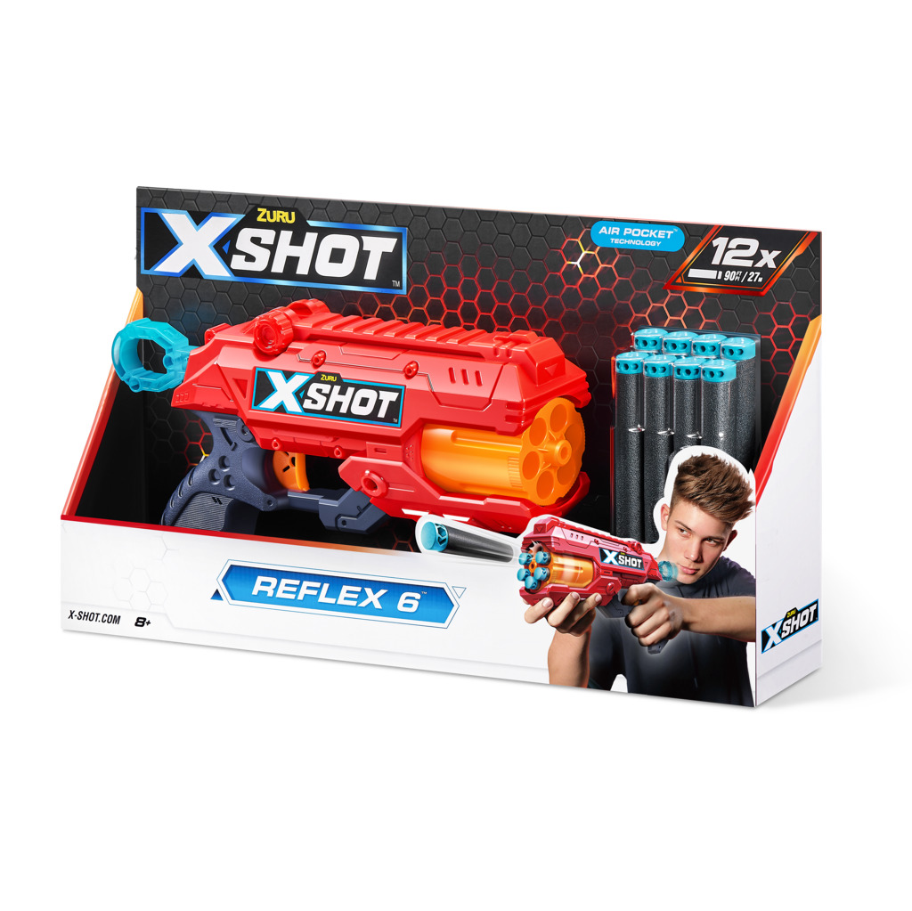 ZUR36433 X-Shot - Excel Reflex 6 con Tamburo Automatico e 12 Dardi - immagine 1