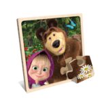 Puzzle da 9 Pezzi in Legno - Masha e Orso - immagine 2