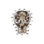 Puzzle da 80 Pezzi Sagomato in Legno - Mastodonte (S) con Box in Legno - immagine 3