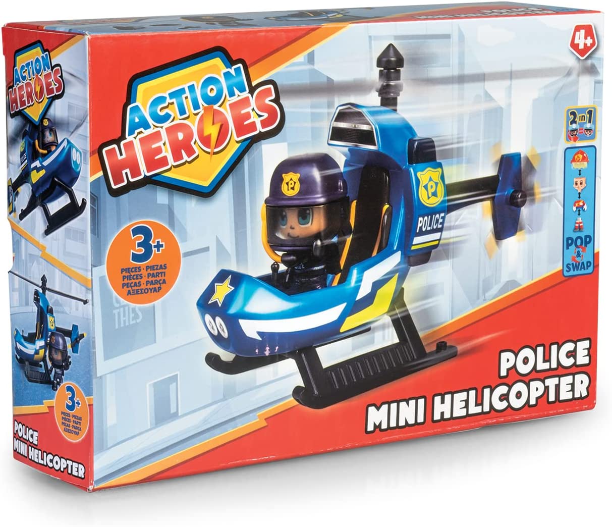 fmsacn08010 Action Heroes - Mini Elicottero Polizia - immagine 1