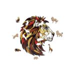 Puzzle da 80 Pezzi Sagomato in Legno - Leone (S) con Box in Legno - immagine 3