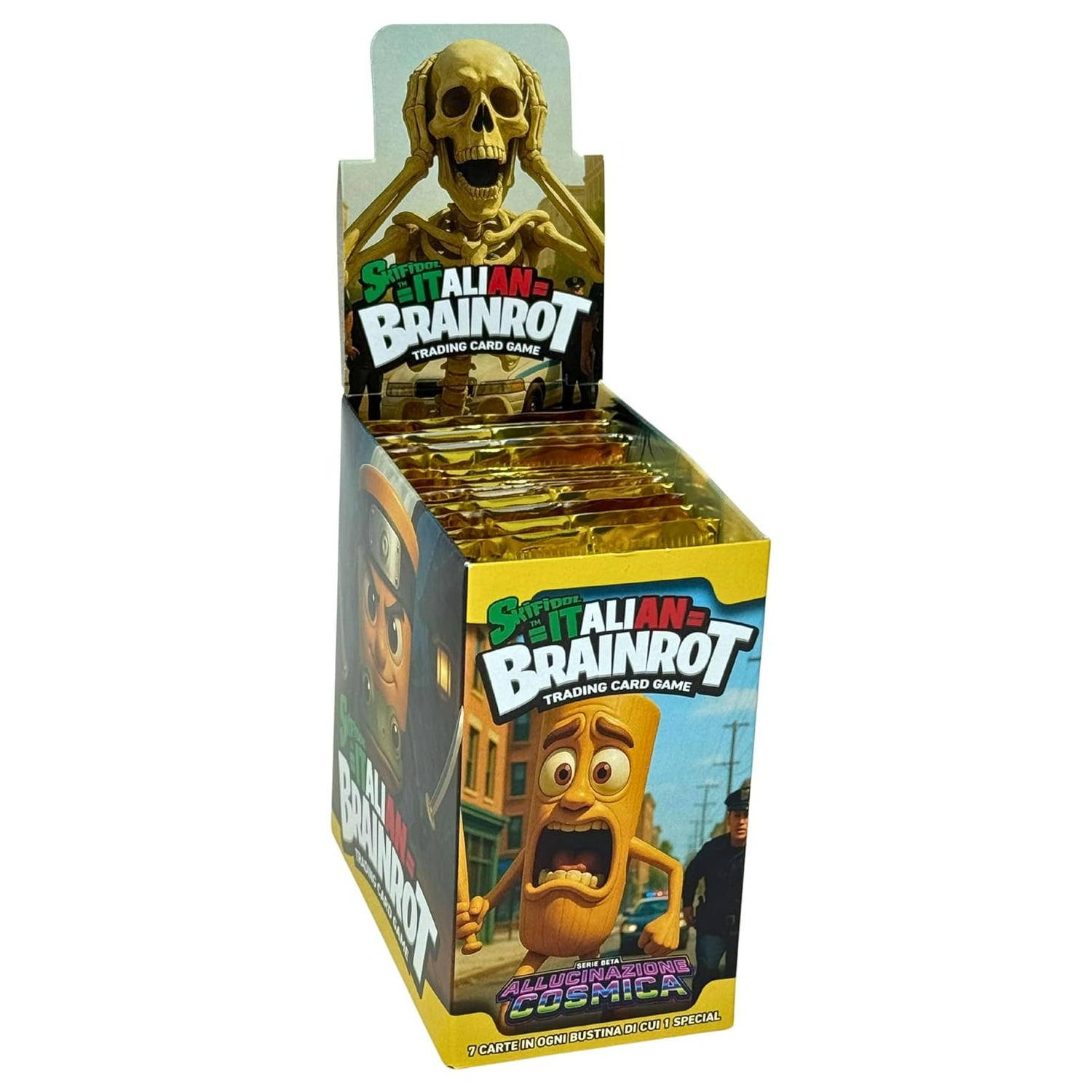 ibritbr07242 Italian Brainrot TCG - Allucinazione Cosmica (Serie Beta): Display da 24 bustine (1 bustina contiene 7 carte) - immagine 1