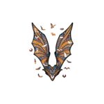 Puzzle da 60 Pezzi Sagomato in Legno - Pipistrello (S) con Box in Legno - immagine 3