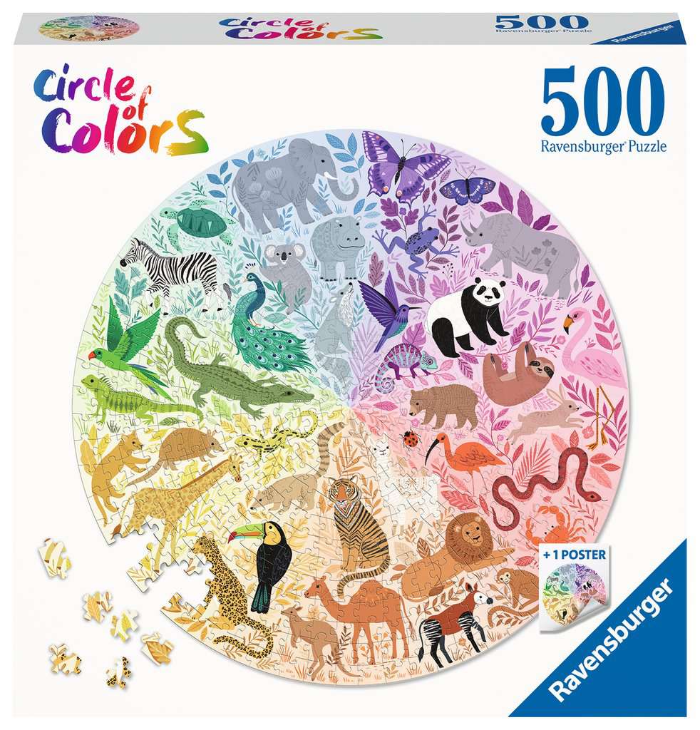 rvb17172 Puzzle da 500 Pezzi - Circle of Colors : Animali - immagine 1
