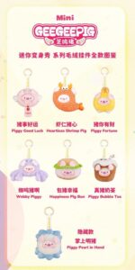 Mini GeeGeePig Plush Keychain Mini Transformations 12 cm Blind Box Display (6) - immagine 3