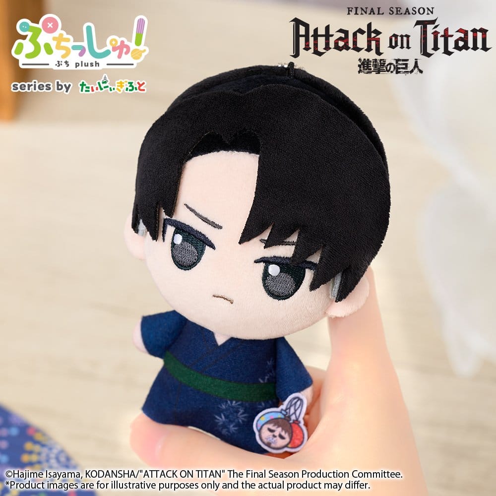 x_buro46690 Attack on Titan Puchish! Plush Figure Levi Ackerman Vol. 2 (Yukata Ver.) 12 cm - immagine 1