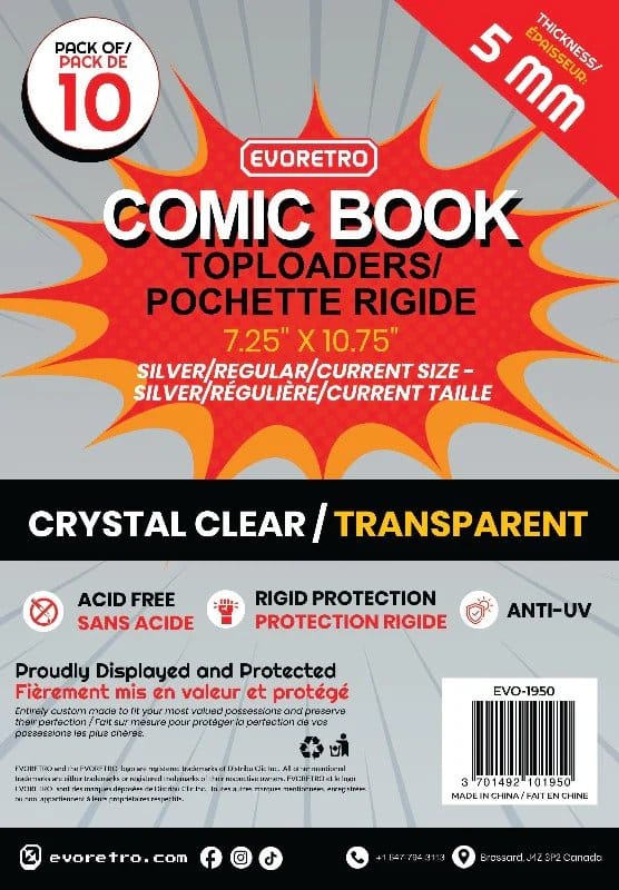 x_evo-1950 Evoretro Comics Topload Holder 10-Pack Silver - immagine 1