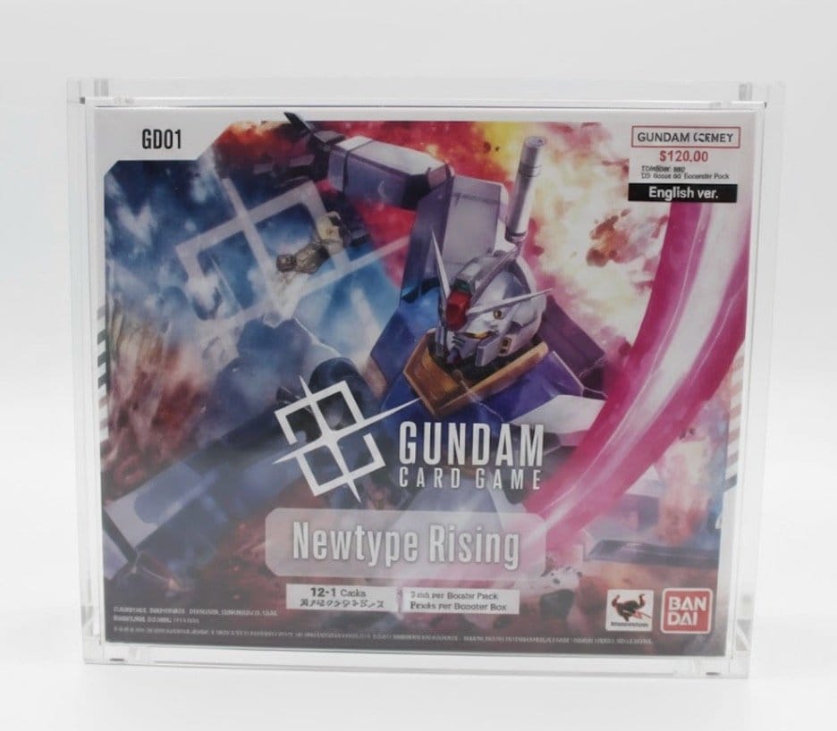 x_evo-2130 Evoretro Magnetic Acrylic Display Case for Gundam Card Game Booster Box Newtype Rising GD01 - immagine 1