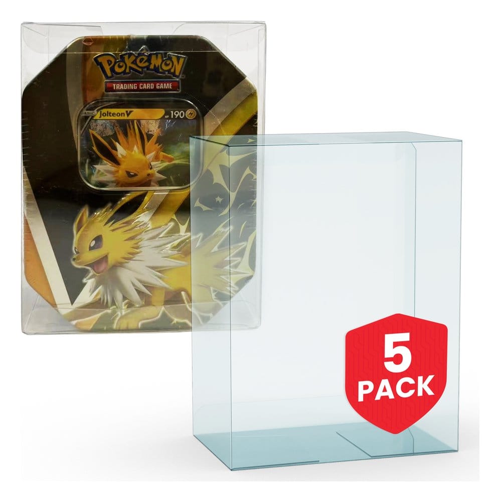 x_evo-8577 Evoretro PET Protectors 5-Pack for Pokémon Medium Tins 12x8x15cm - immagine 1