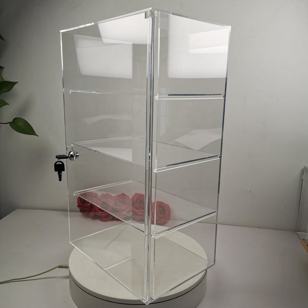 x_evo-acr-cab-4t Evoretro 4-Tier Locking Acrylic Tiered Countertop Showcase Display Case - immagine 1