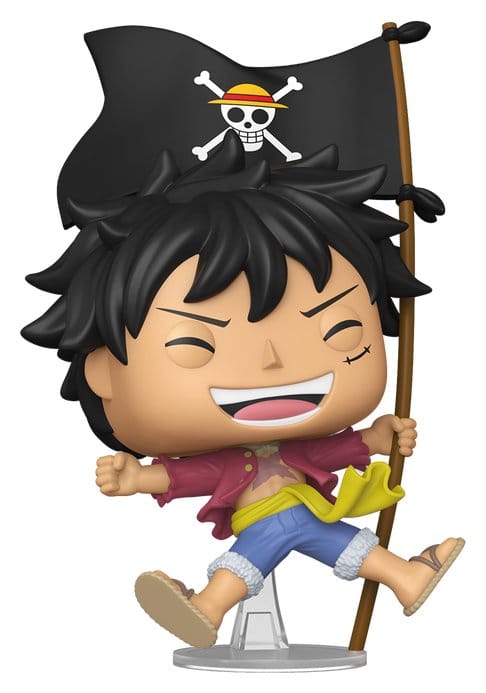 x_fk91970 One Piece POP! Vinyl Animation Figure Luffy w/Flag 9 cm - immagine 1