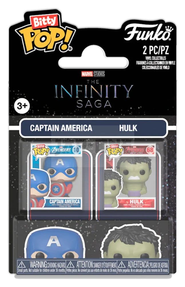 x_fk94214 Marvel IS Bitty POP! Vinyl Figures 2-Pack Cap & Hulk 2 cm - immagine 1