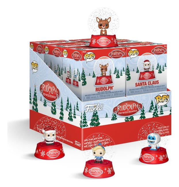 x_fk94799 Rudolph the Red-Nosed Reindeer Mystery Minis Snow Globes 12 pc 5 cm Blind Box Display (12) - immagine 1