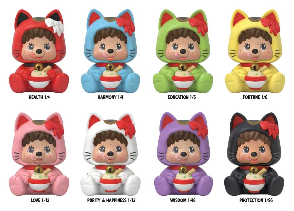 x_fnmk-40635 Monchhichi Rokimoto Figure Cup of Fun Lucky Cat Series Blind Box Display (6) - immagine 1