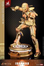 Iron Man Movie Masterpiece Diecast Action Figure 1/6 Iron Man Mark III (Golden & Copper Gold Version) Hot Toys Exclusive 33 cm - immagine 5