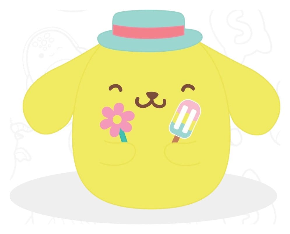 x_jazsqsn01625 Sanrio Squishmallow Plush Figure Hello Kitty and Friends Seize the Moment Pompompurin Popsicle 20 cm - immagine 1