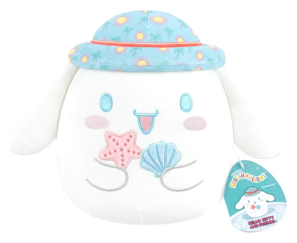 x_jazsqsn01628 Sanrio Squishmallow Plush Figure Hello Kitty and Friends Seize the Moment Cinnamoroll Hat 20 cm - immagine 1