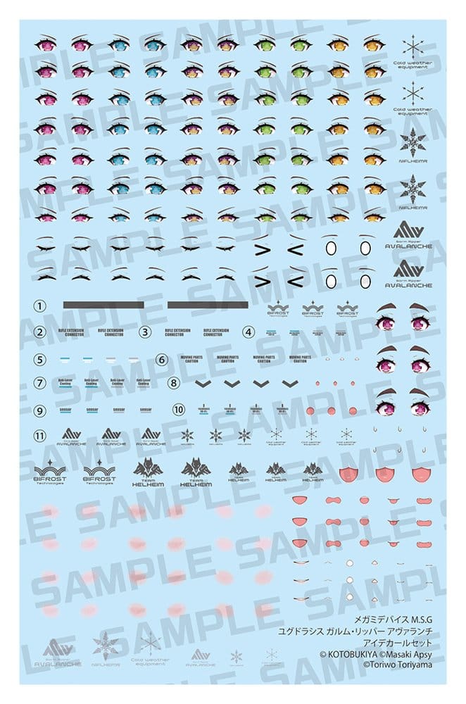 x_ktokp873 Megami Device M.S.G. Plastic Model Kit Yggdrasis Garm Ripper Avalanche Eye Decal Set - immagine 1