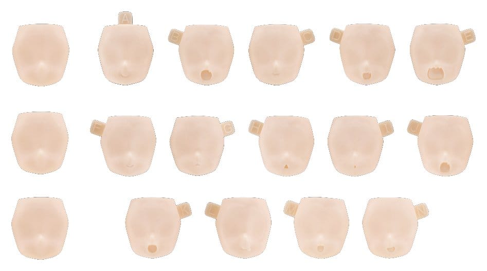 x_ktokp904 Megami Device M.S.G. Plastic Model Kit 10 Face Set Puni Mofu 01 Skin Color A - immagine 1