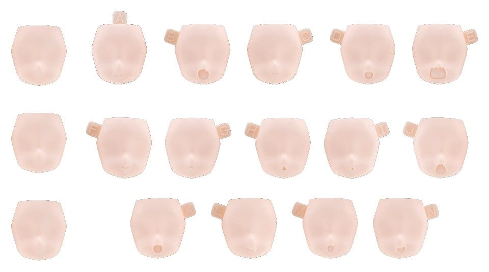 x_ktokp905 Megami Device M.S.G. Plastic Model Kit 10 Face Set Puni Mofu 01 Skin Color B - immagine 1