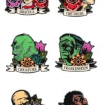 Universal Monsters Enamel Pins Floral Tattoo Mystery Blind Display (12)