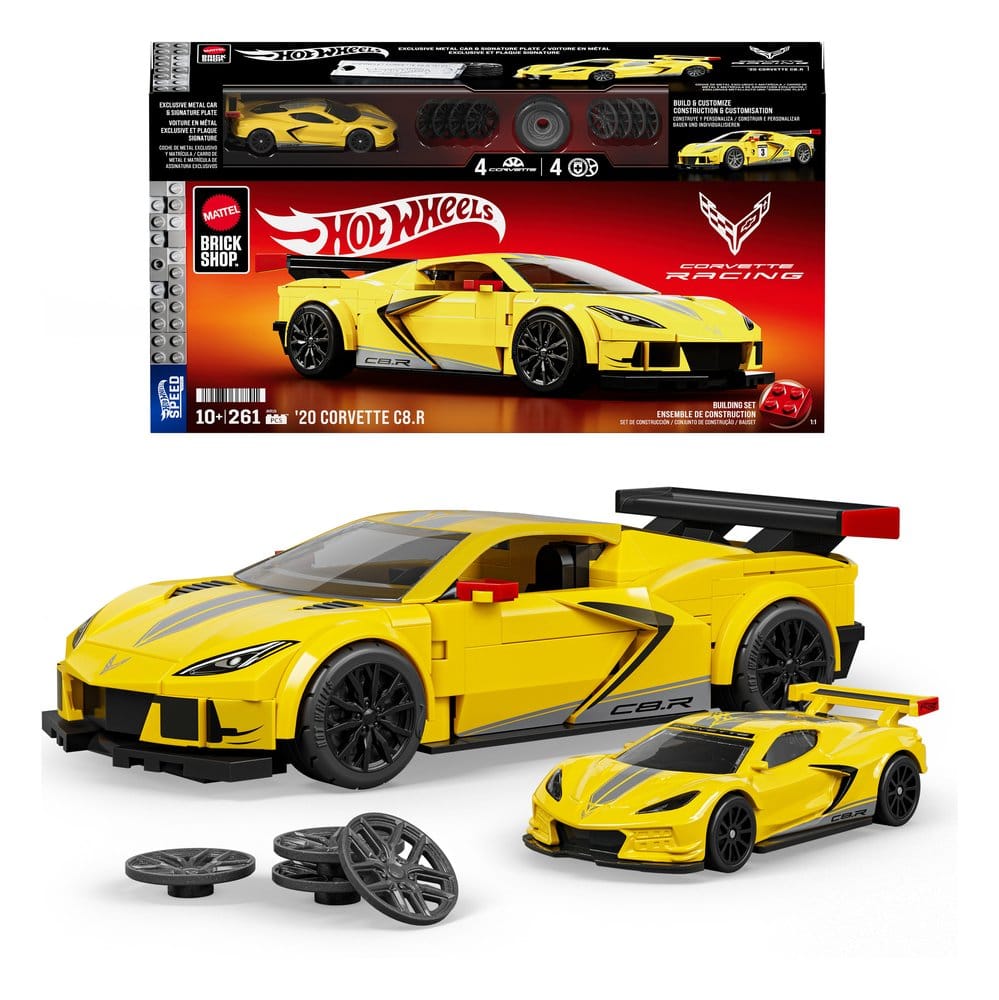 x_mattjkr19 Hot Wheels Speed Mattel Brick Shop Building Set 1/32 '20 Corvette C8.R - immagine 1