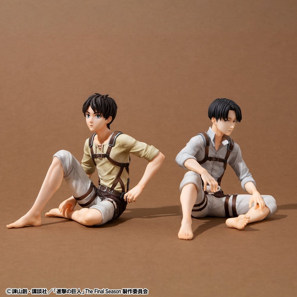 x_meho852367 Attack on Titan G.E.M. Series PVC Figures 2-Pack Eren Yeager & Squad Captain Levi Palm Size - immagine 1