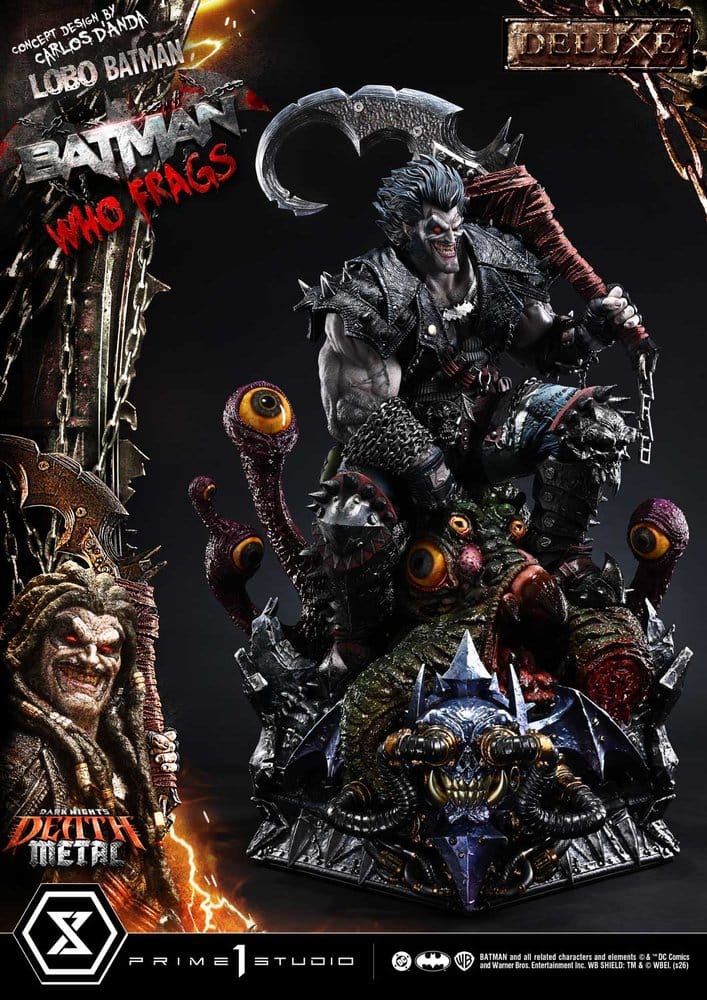 x_p1smmdcmt-16dx Dark Nights: Death Metal Museum Masterline Statue 1/3 Lobo Batman: Batman Who Frags Deluxe Version 81 cm - immagine 1