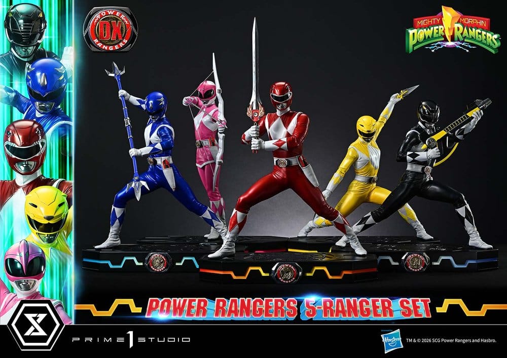 x_p1spmpwr-01dx Mighty Morphin Power Rangers Premium Masterline Set of 5 Statues 1/4 Deluxe Version 62 cm - immagine 1