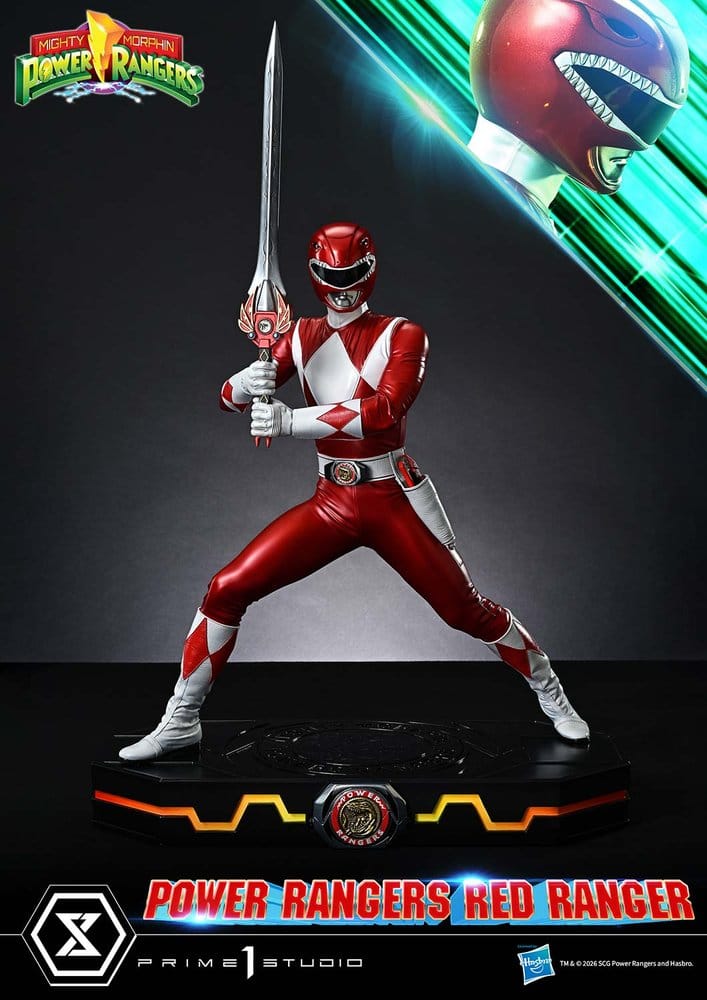 x_p1spmpwr-02 Mighty Morphin Power Rangers Premium Masterline Statue 1/4 Red Ranger 62 cm - immagine 1