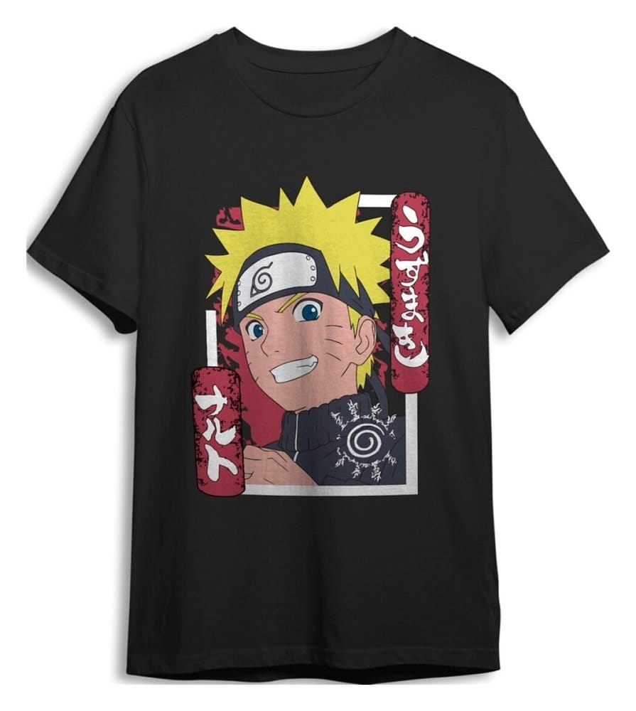 x_splay-6433 Naruto Shippuden T-Shirt Smile Black - immagine 1