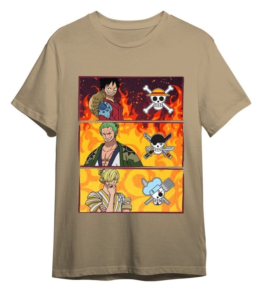 x_splay-6883 One Piece T-Shirt Monkey D. Luffy & Roronoa Zoro & Sanji Sand - immagine 1