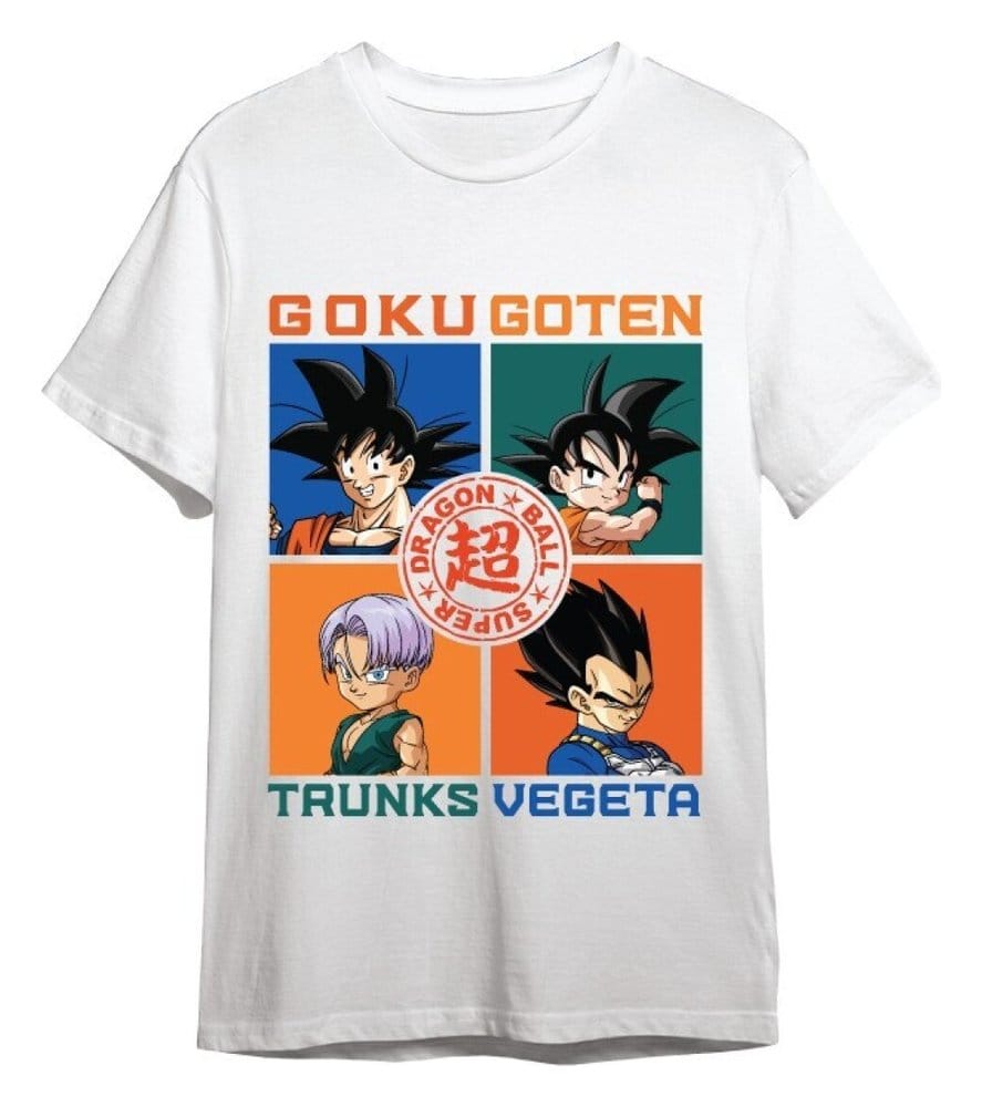 x_splay-7206 Dragon Ball Super T-Shirt Goku, Goten, Trunks, Vegeta White - immagine 1