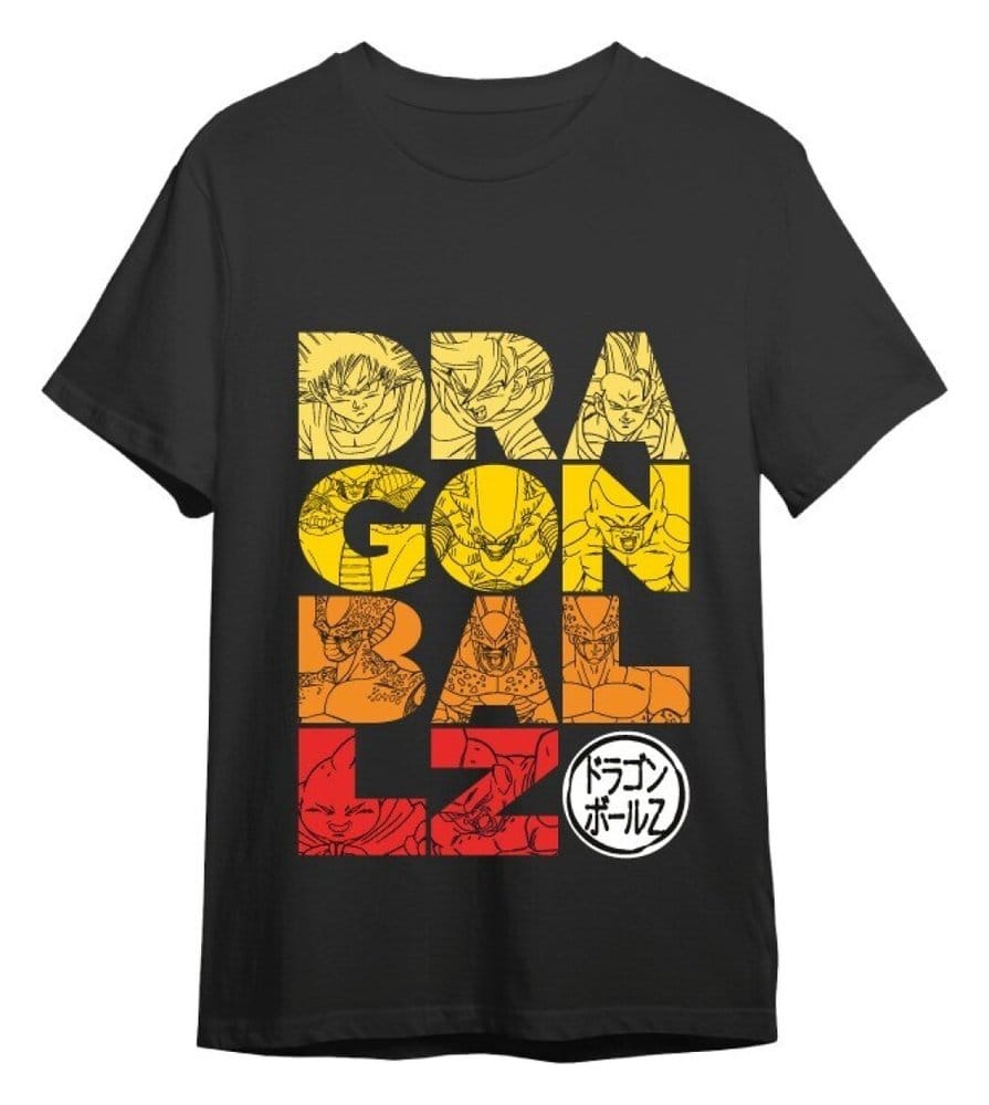 x_splay-7240 Dragon Ball T-Shirt Letters Black - immagine 1