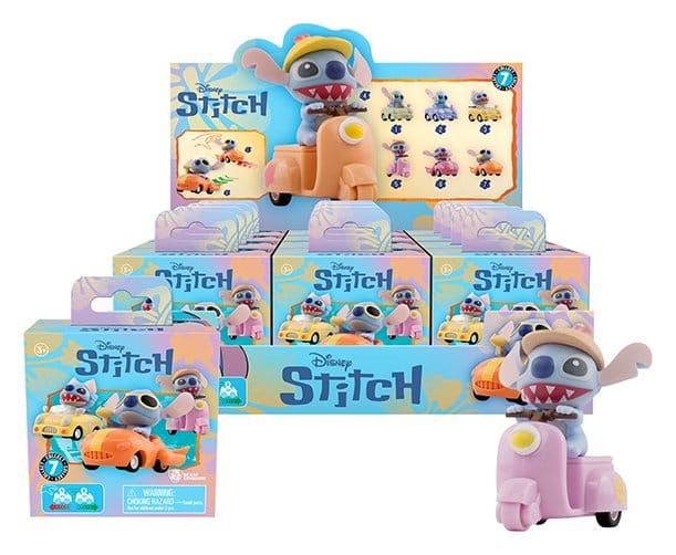 x_yume16748 Disney Zoom Hero Pullback Vehicles with Figures Lilo & Stitch Series 2 Blind Box Display (12) - immagine 1
