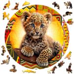 Puzzle da 250 Pezzi Circolare in Legno - Cute Little Leopard - immagine 2