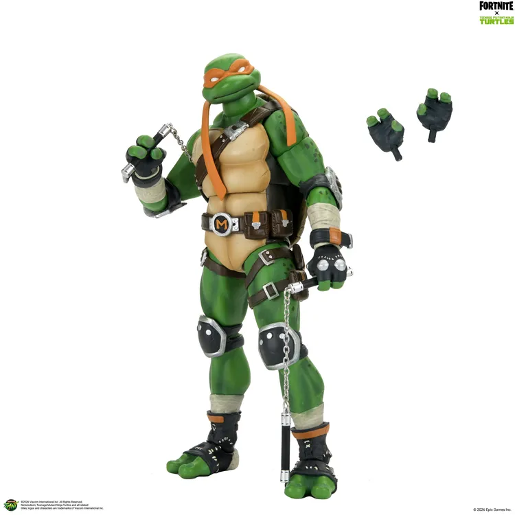 116651__d1d8656a TEENAGE MUTANT NINJA TURTLES FORTNITE MICHELANGELO ACTION FIGURE - immagine 1