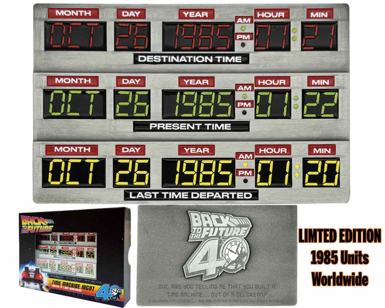 FAN114547 -- 000 (36393) Back To The Future Time Circuit Limted Edition Metal Ingot - immagine 1