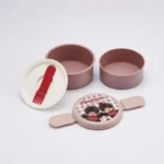 MONCHHICHI TWO LAYERS ROUND SHAPE LUNCH BOX