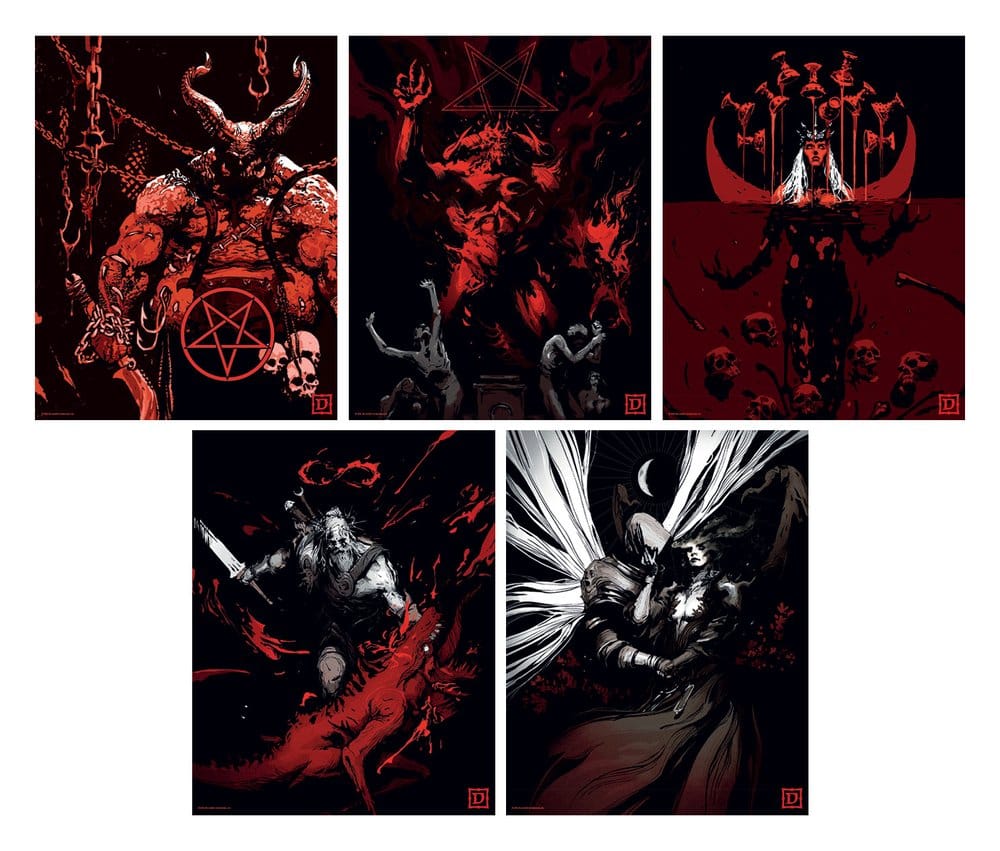 x_fntk-abk-dia03 Diablo Art Print Set of Five Limited Edition 36 x 28 cm - immagine 1
