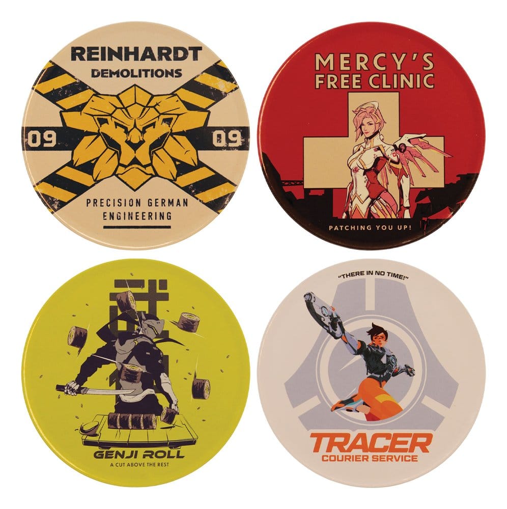x_fntk-abk-ow02 Overwatch Coaster 4-Pack Printed Metal - immagine 1