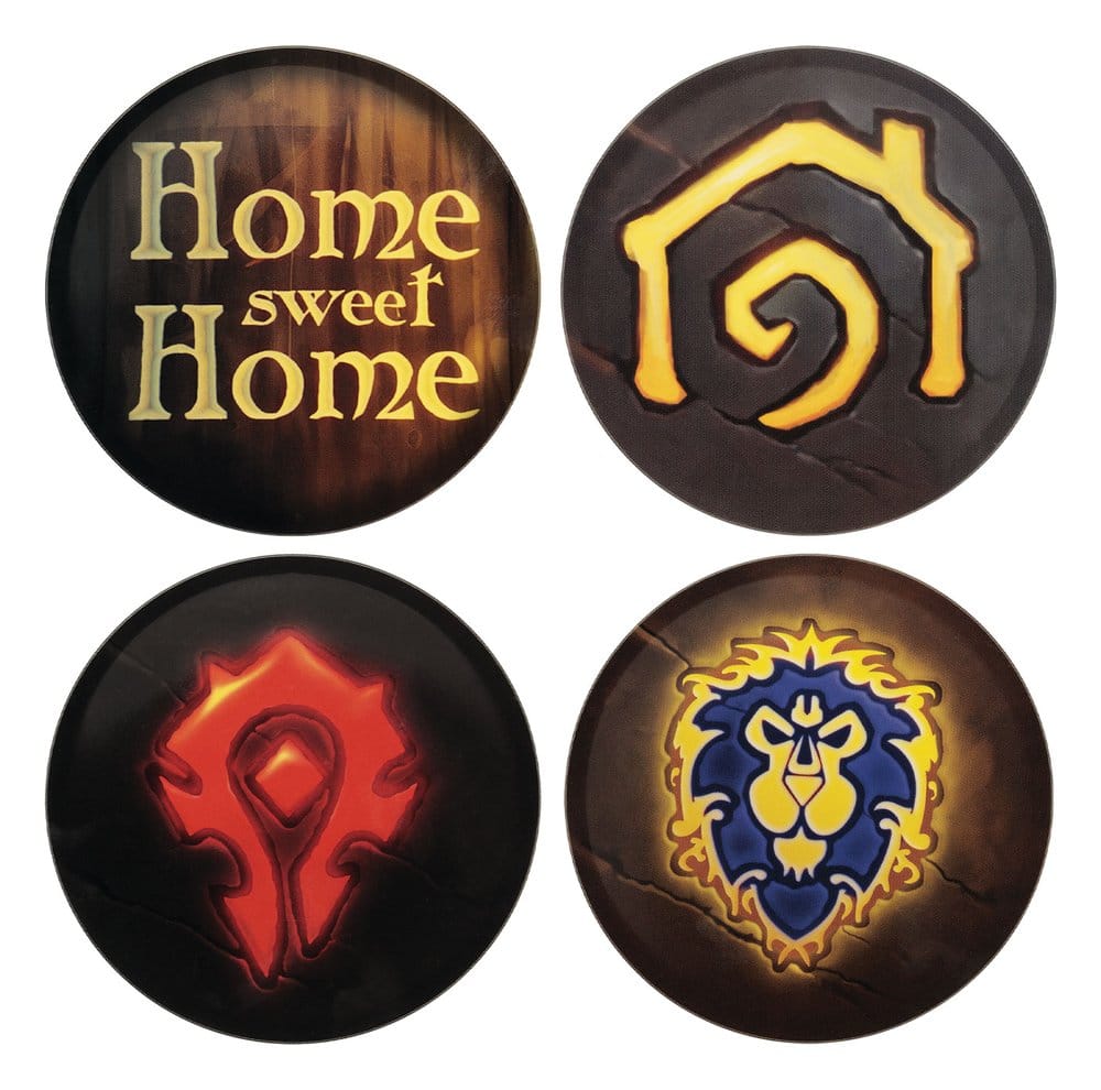 x_fntk-abk-wow13 World of Warcraft Coaster 4-Pack Printed Metal - immagine 1
